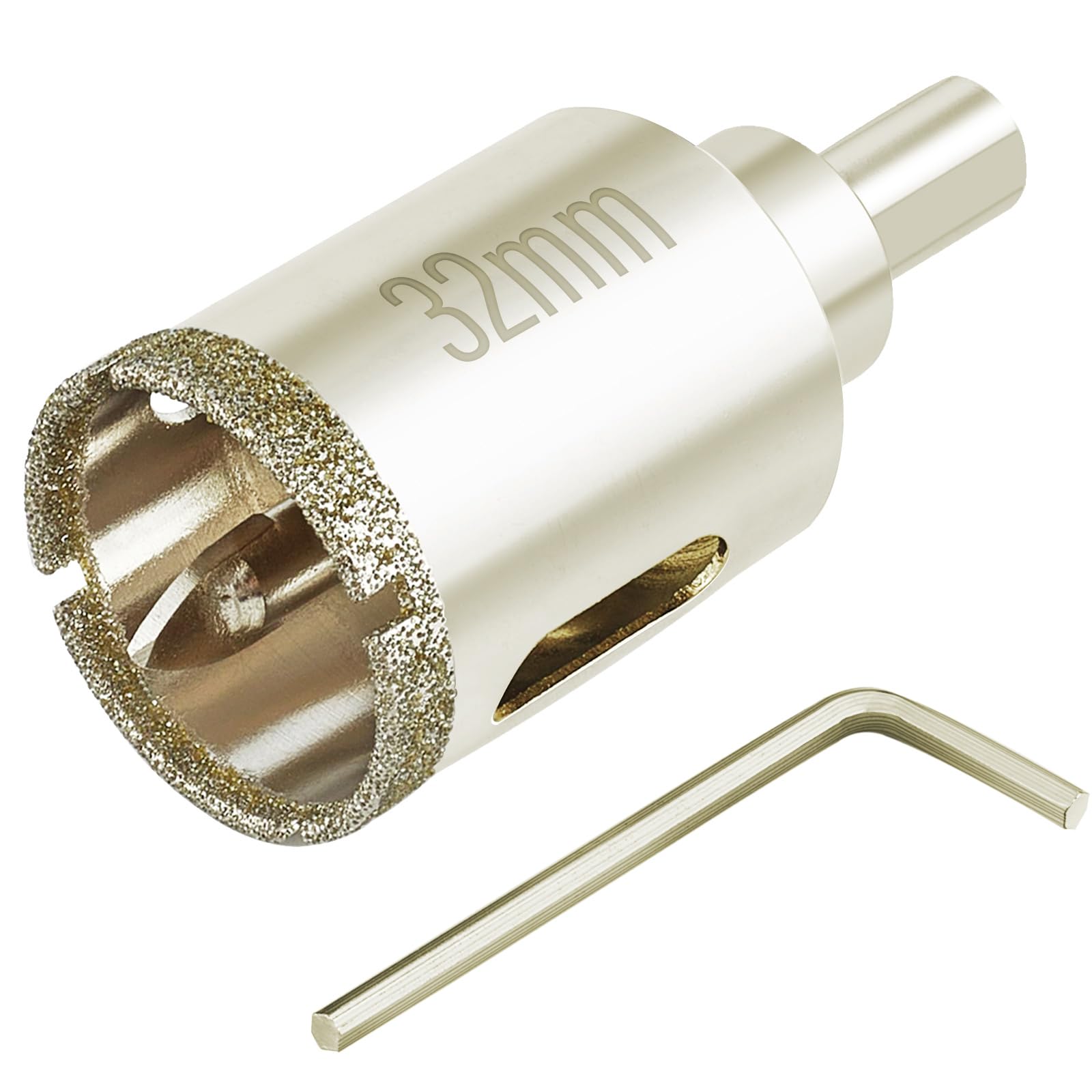 32 mm Marble Hole Saw – Diamond-Coated Core Bit for 32 mm Openings in Marble, Ceramic and Porcelain Tiles, Smooth Fast Cutting with Minimal Chipping